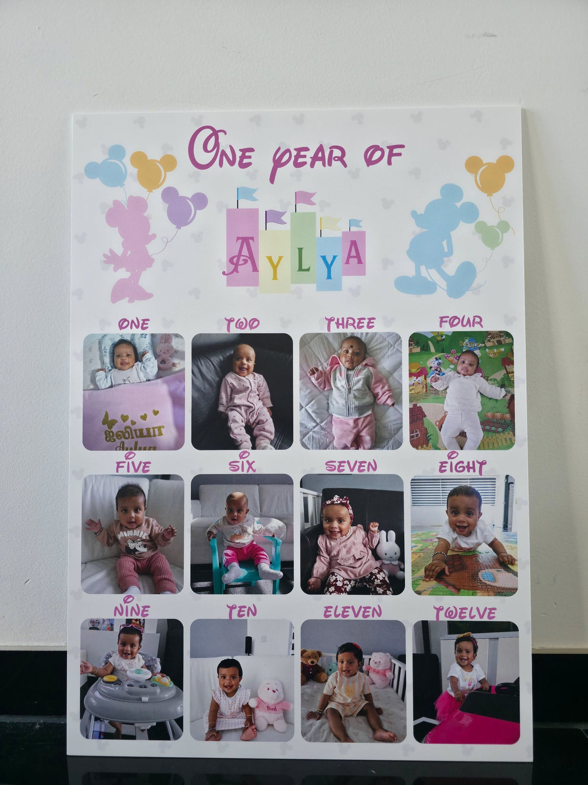 "FIRST YEAR MILESTONE" Foam Minnie Mouse Themed