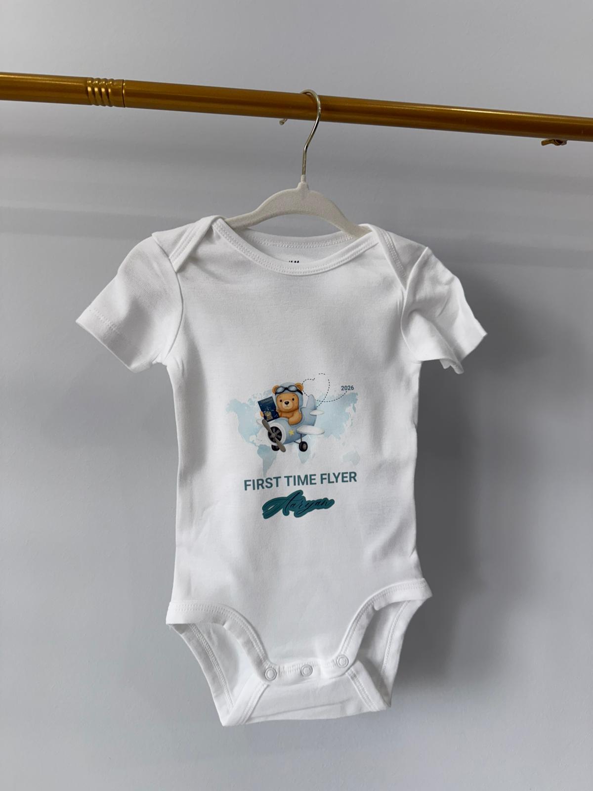 "FIRST TIME FLYER" Onesie