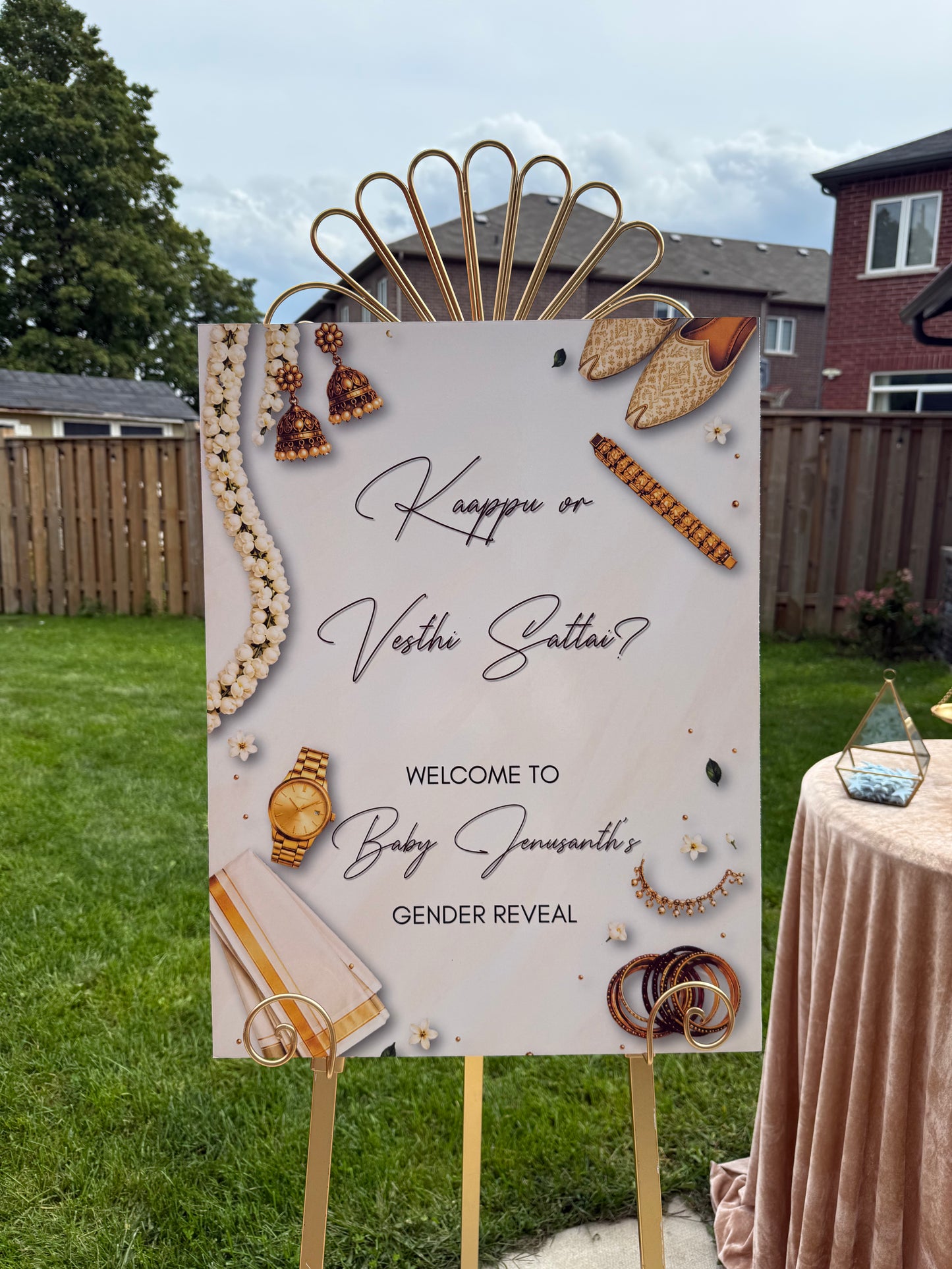 "TINY TOES IN TRADITION: KAAPPU OR VESTHI SATTAI?" Signage
