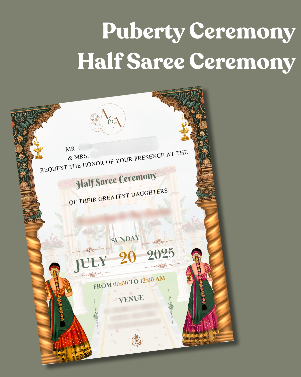 "GARDEN THEMED PUBERTY CEREMONY - TWO CELEBRATIONS IN ONE" E-card