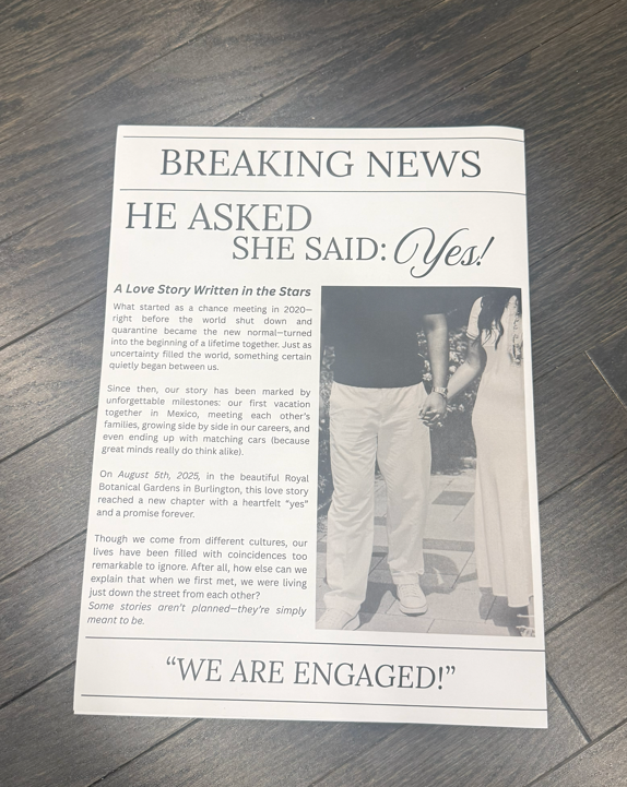 "WEDDING DATE ANNOUNCEMENT" The Wedding Times Newspaper
