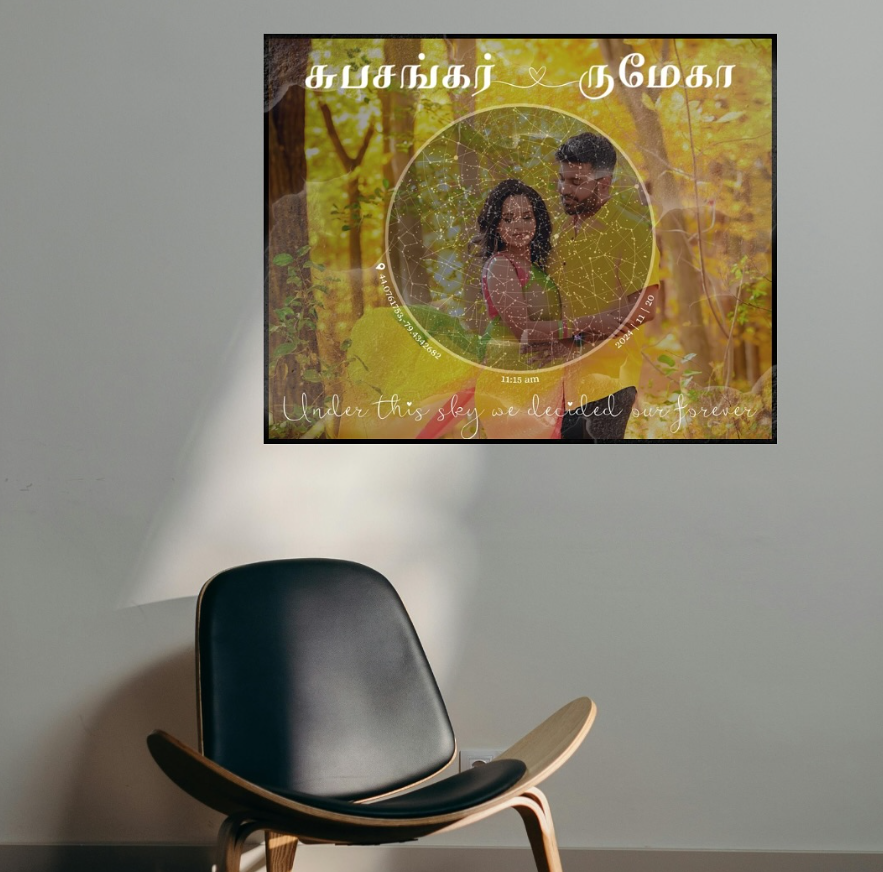 "TIED THE KNOT" - Wedding Star Map