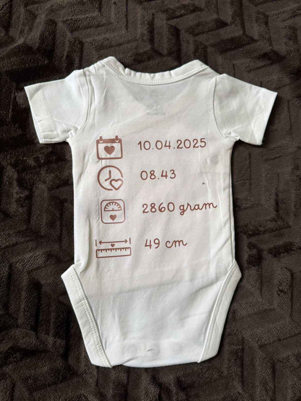 "NEW BORN NAME & BIRTH DETAILS" Onesie