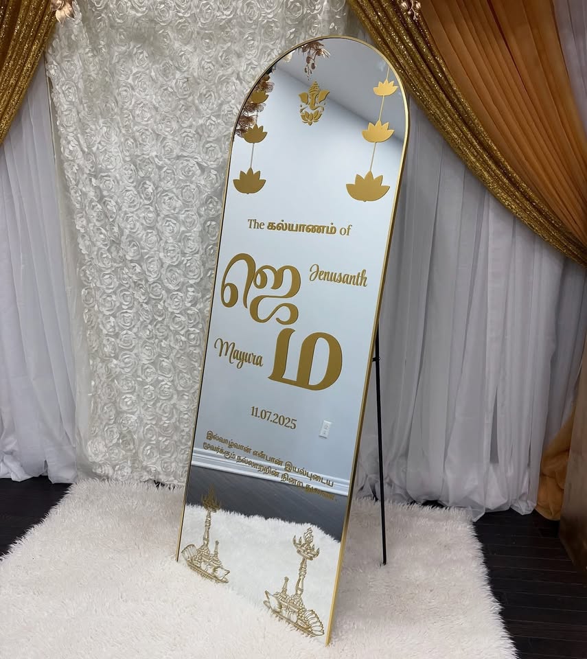 "ARCHED MIRROR" Sign - RENTAL