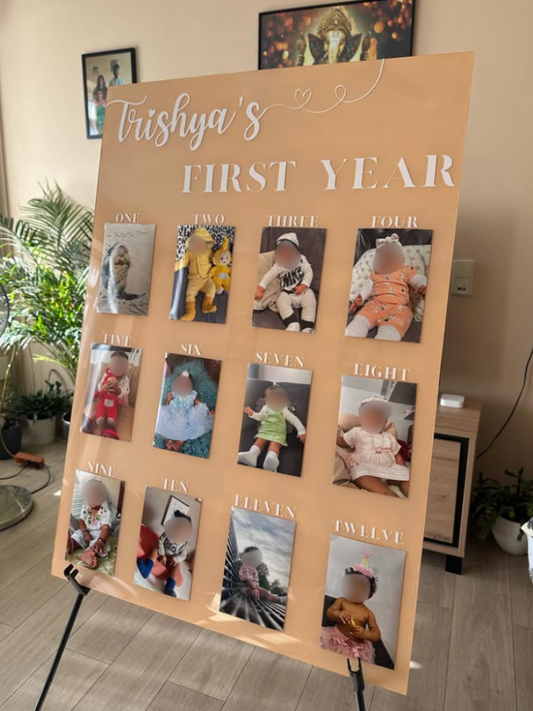 "FIRST YEAR MILESTONE" Acrylic sheet (rectangle shape)