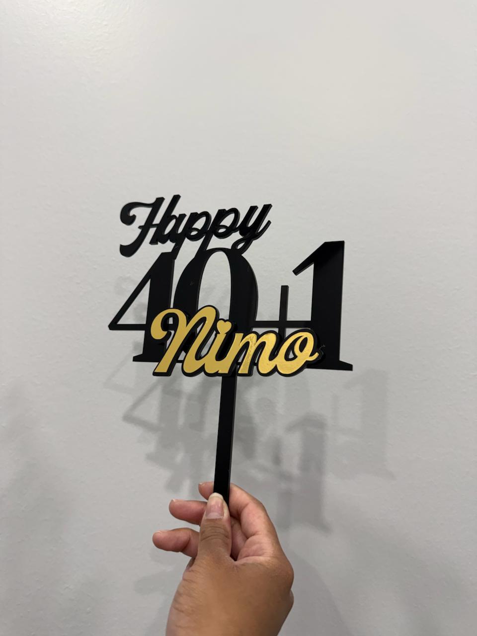 "40+1" Acrylic Caketopper