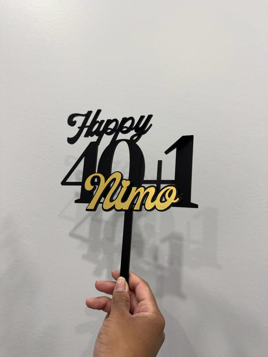"40+1" Acrylic Caketopper