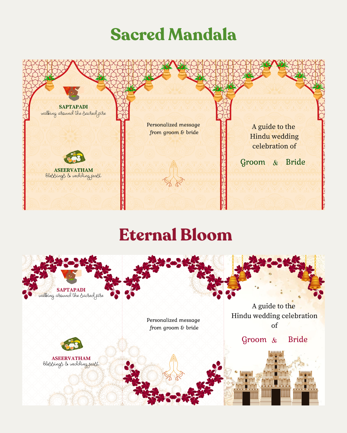 "SACRED STEPS" Trifold Hindu Wedding Guide