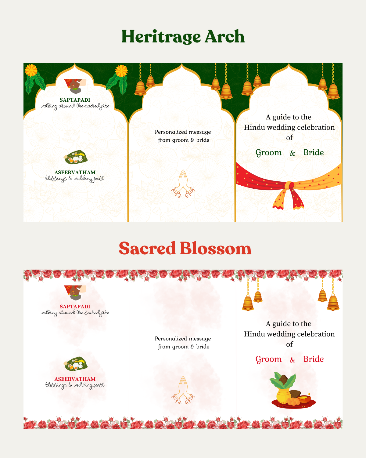"SACRED STEPS" Trifold Hindu Wedding Guide