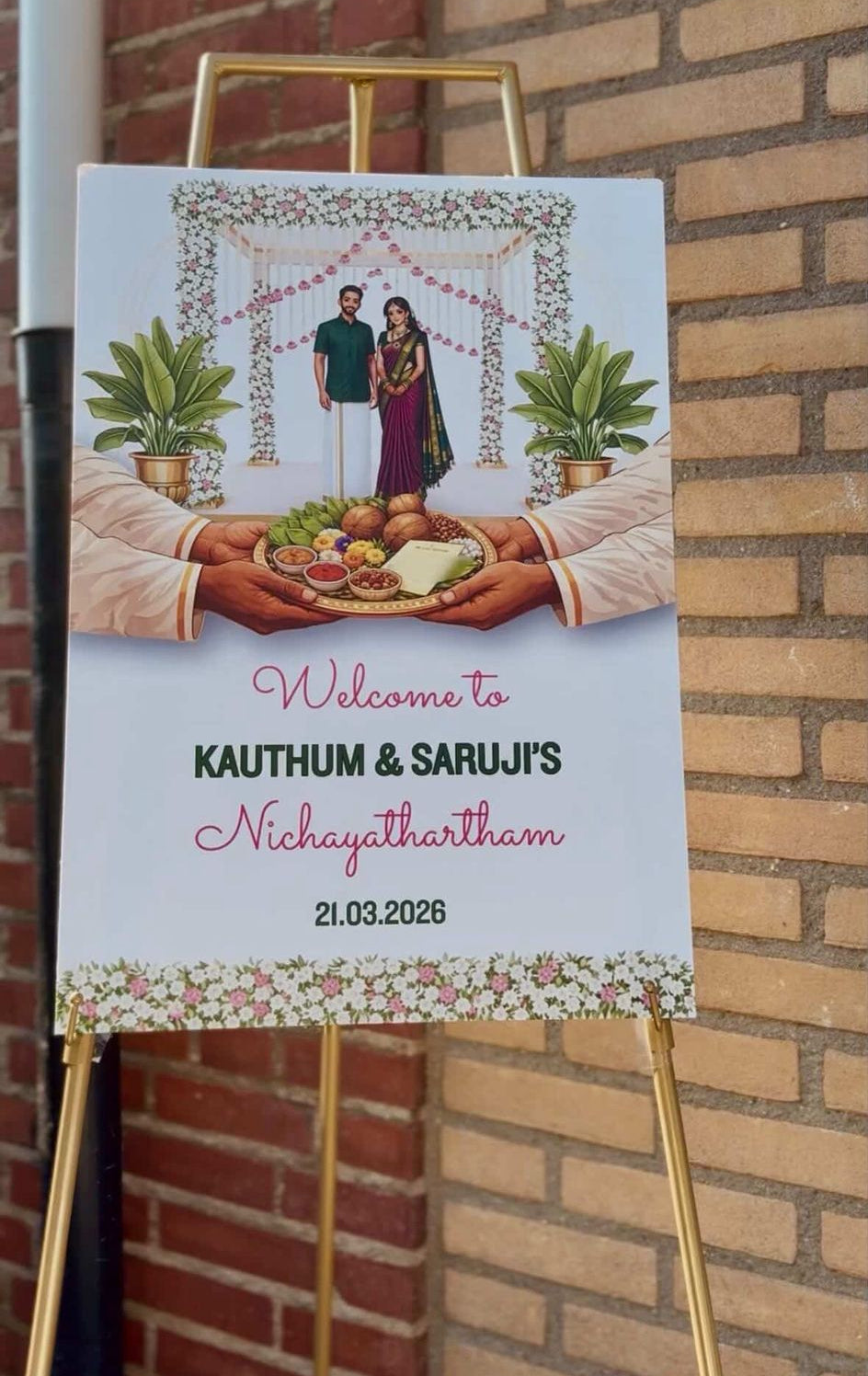 "TRADITIONAL ENGAGEMENT / NICHAYATHARTHAM" Signage