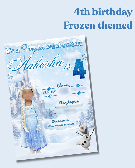 "4TH BIRTHDAY" Frozen Themed Birthday E-card