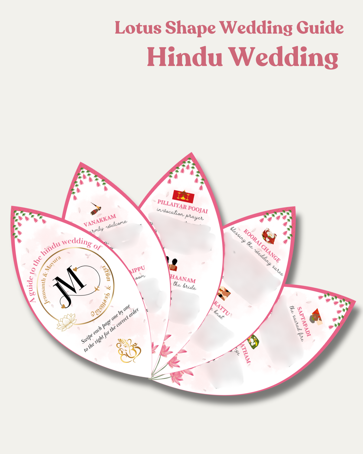 "SACRED LOTUS" Lotus Shaped Hindu Wedding Guide