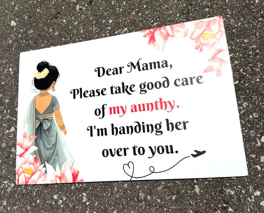 "HANDING OVER AUNTHY" Entrance board