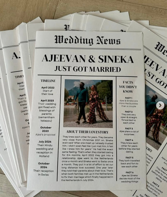 "WEDDING ANNOUNCEMENT" The Wedding Times Newspaper