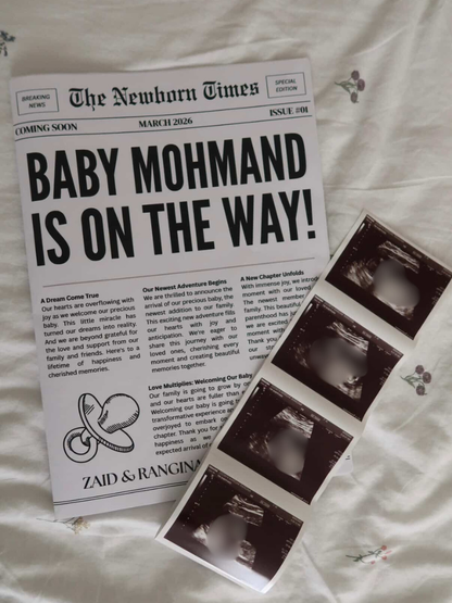 "BABY ANNOUNCEMENT" The Newborn Times Newspaper