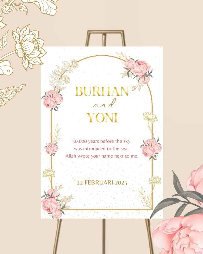 "SOFT FLORAL NIKKAH" Signage