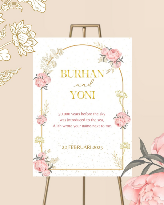 "SOFT FLORAL NIKKAH" Signage