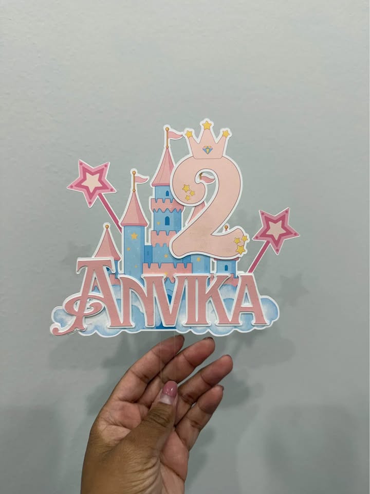 "PRINCESS" Cardstock Caketopper