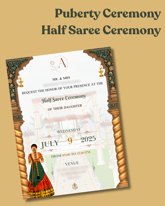 "GARDEN THEMED PUBERTY CEREMONY" E-card