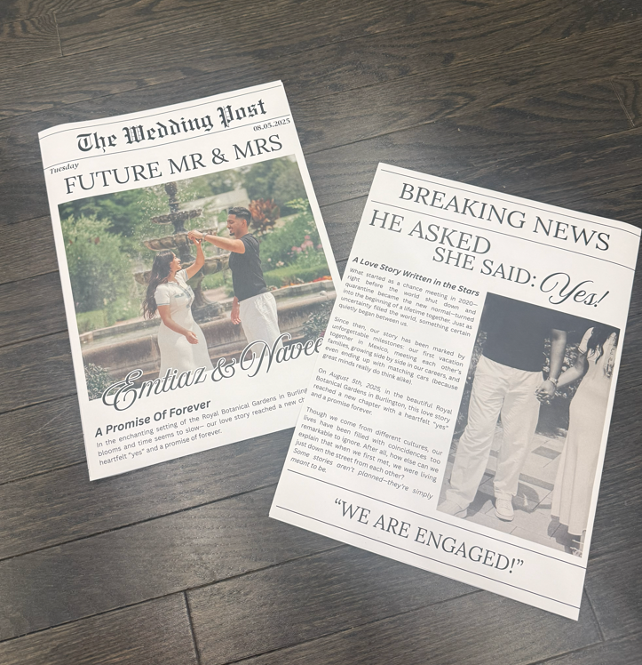 "WEDDING DATE ANNOUNCEMENT" The Wedding Times Newspaper