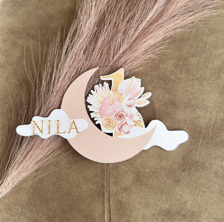 "NILA" Cardstock Caketopper