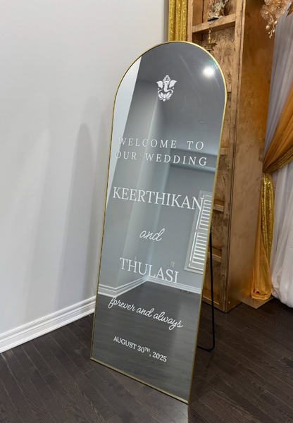 "ARCHED MIRROR" Sign - RENTAL