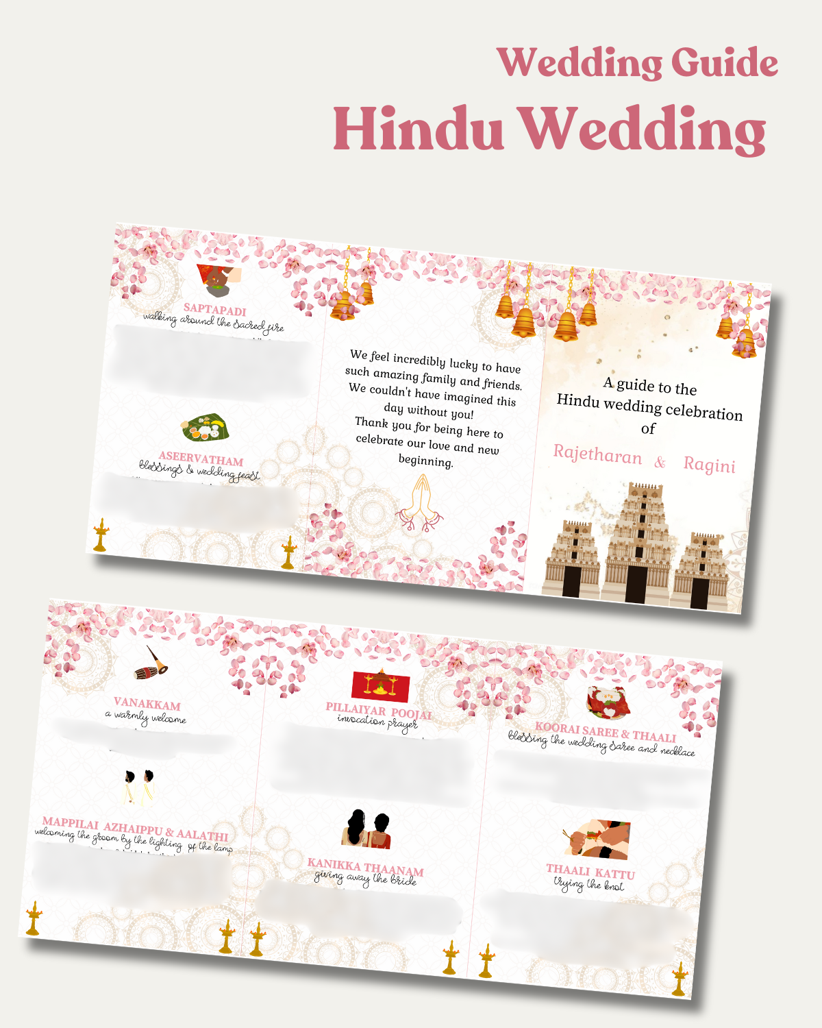 "SACRED STEPS" Trifold Hindu Wedding Guide