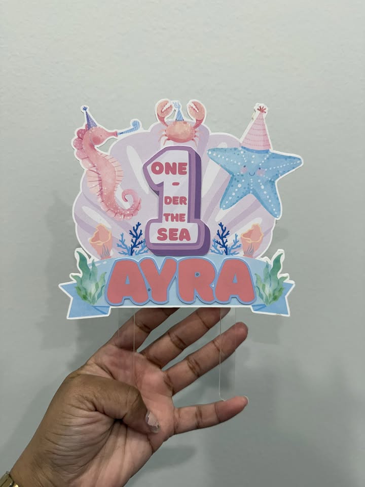 "UNDER THE SEA" Cardstock Caketopper