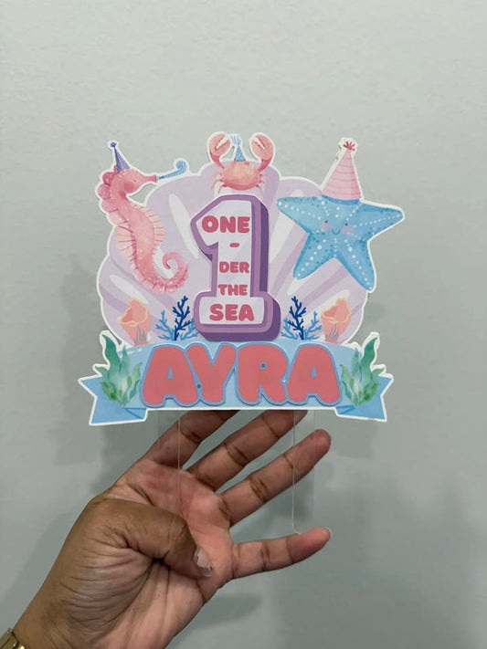 "UNDER THE SEA" Cardstock Caketopper