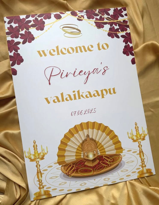 "SACRED LIGHT VALAIKAAPU" Signage