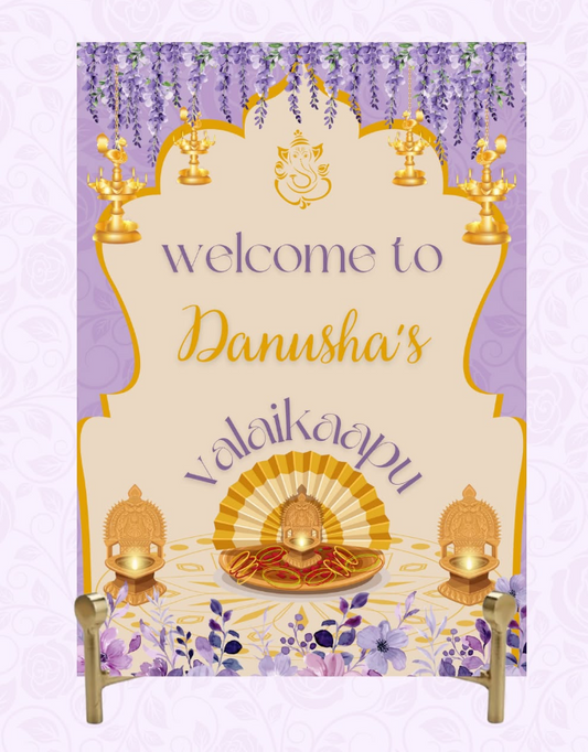 "BLESSINGS OF LIGHT VALAIKAAPU" Signage