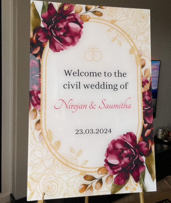 "BURGUNDY BLOOM" Signage