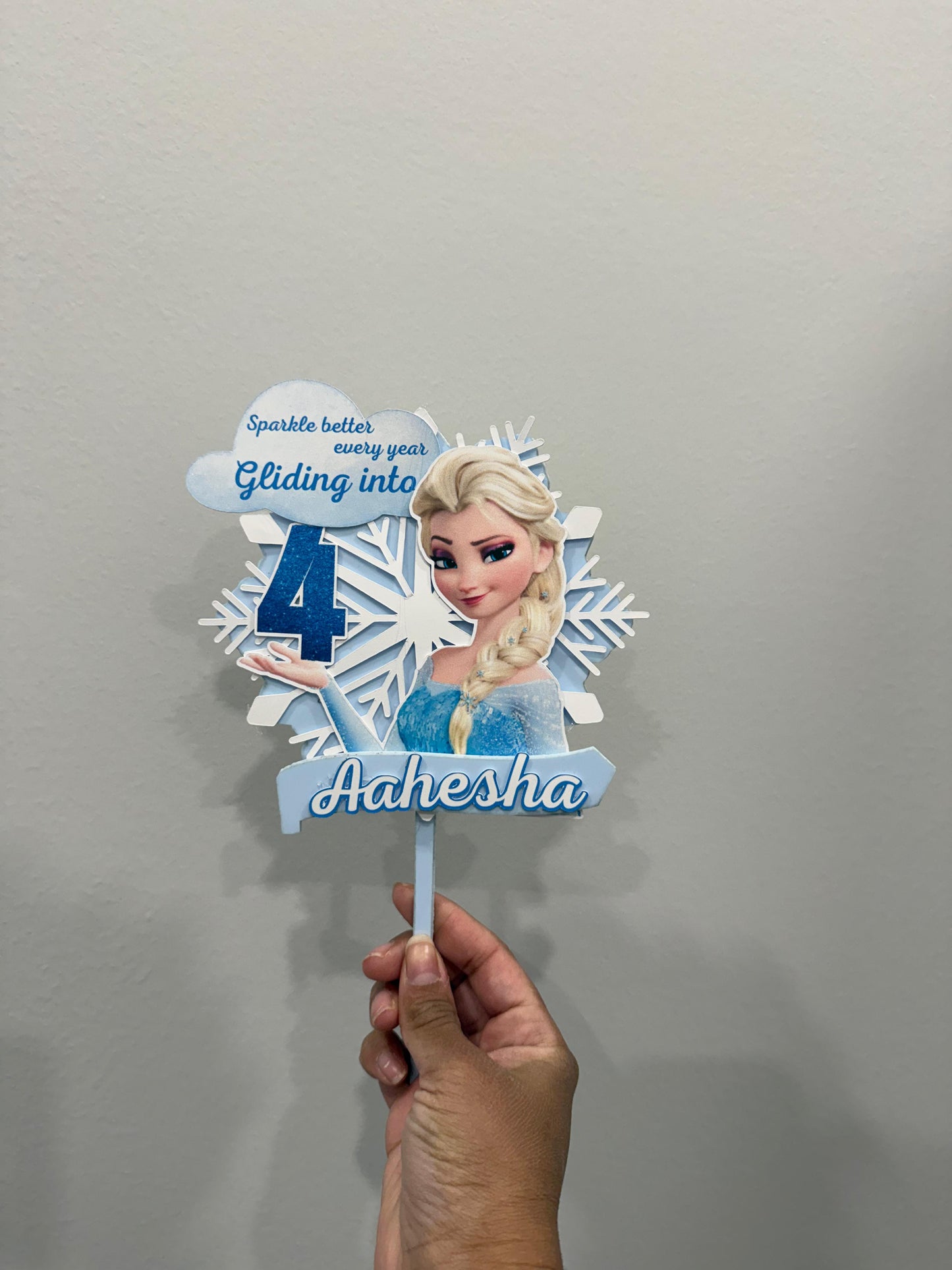 "FROZEN" Acrylic + Cardstock Caketopper